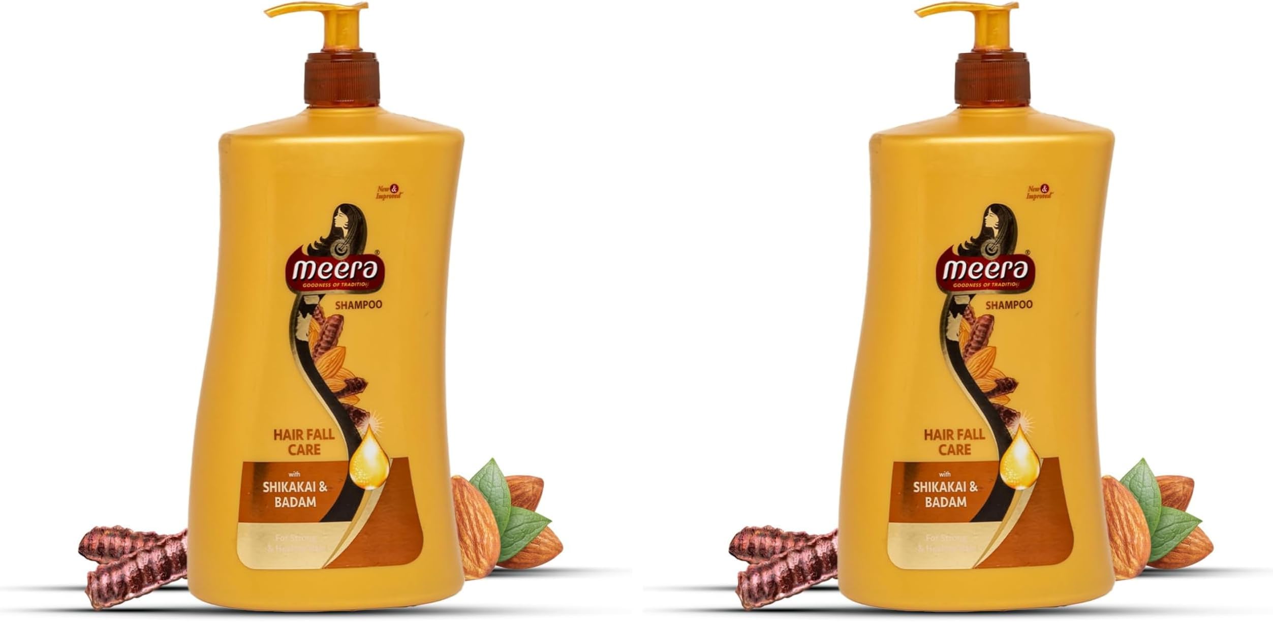 Hairfall Care Shampoo | Enriched with Badam & Shikakai | Strengthens & Nourishes Hair | Paraben-Free | For Men & Women | 1 Litre | Healthy, Strong Hair (Pack of 2)