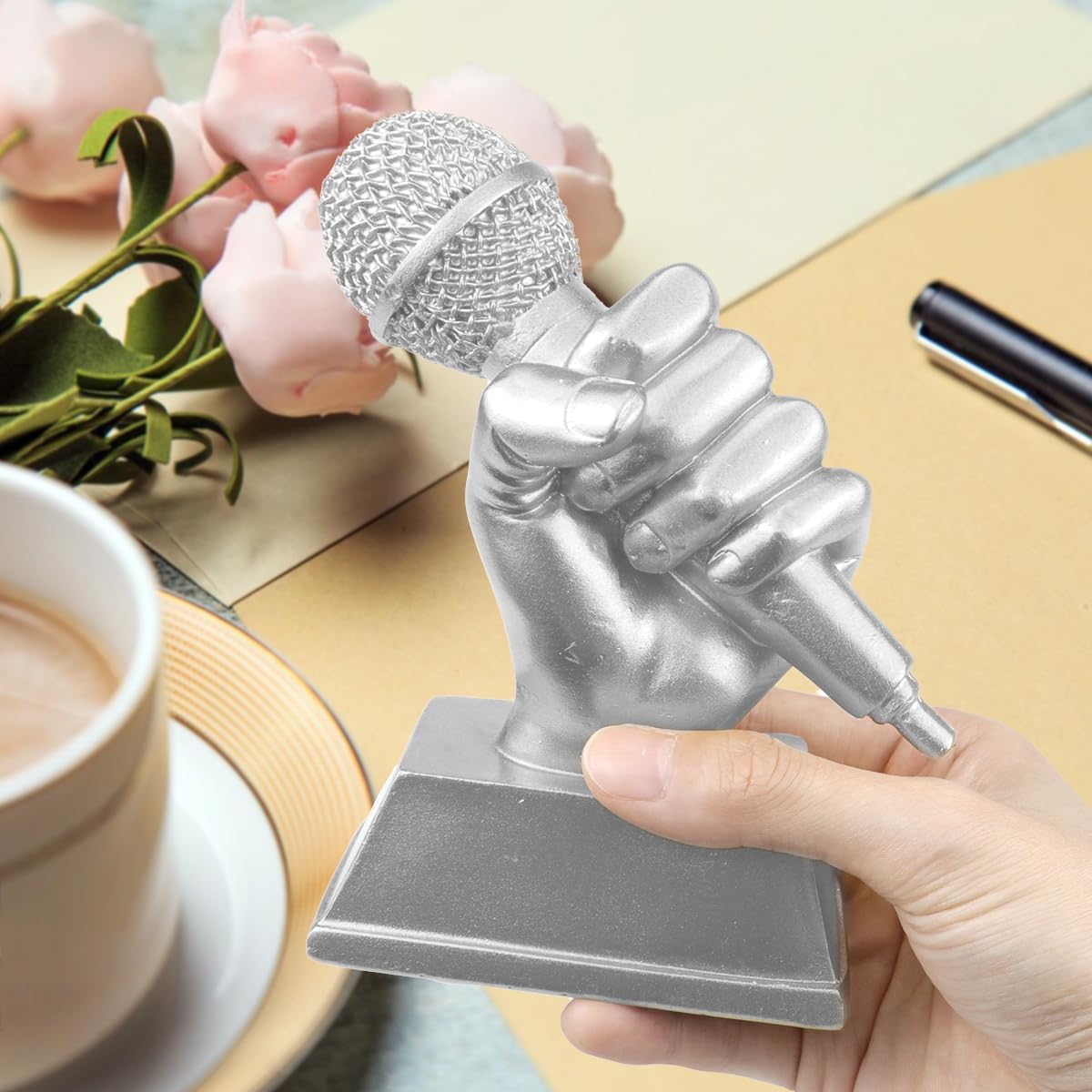 Microphone Trophy Gold Trophy Mic Trophy for Singing Speech Competition