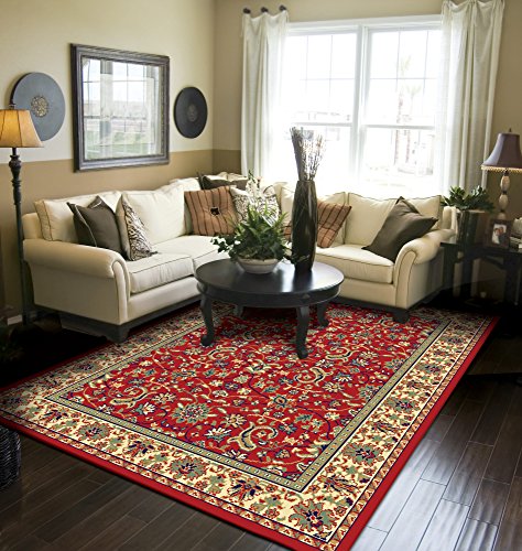 Traditional Area Rugs for Living Room 8x10 Red Large Rugs for Dining Room 8x11 Clearance Under 100
