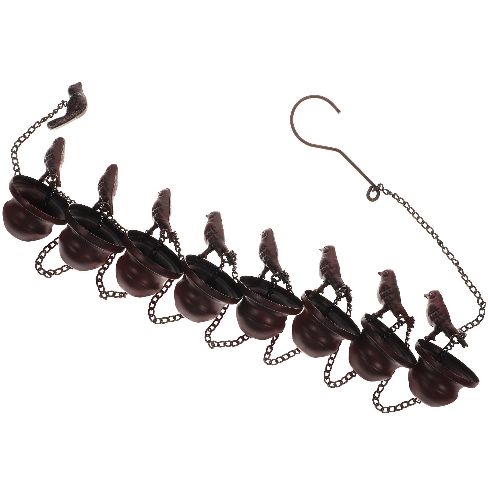 Chaîne de pluie décorative en métal bronze 2,4m pour l'extérieur
