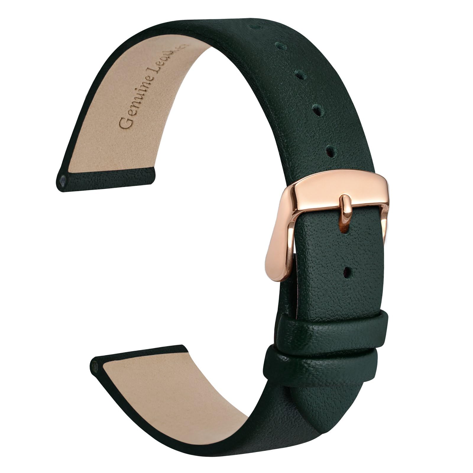 WOCCI Elegant Watch Straps, Genuine Leather Replacement Bands, Stainless Steel Buckle, 8mm 10mm 13mm 12mm 14mm 16mm 18mm 20mm 22mm