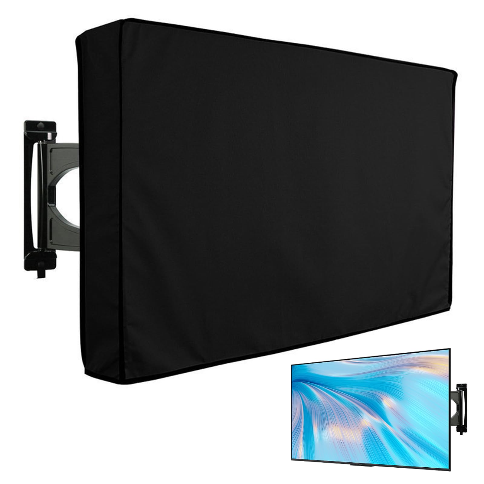 Housse de protection pour téléviseur d'extérieur de 100 à 100 cm - Protection contre la poussière - Revêtement en PVC Oxford 210 - Résistant aux intempéries - Universel