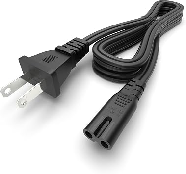 2 Prong AC Power Cord for PS5 PS4 PS3 PlayStation Cord,Xbox One S/X,Series S/X Replacement 6Ft Non-Polarized C8 Power Cable
