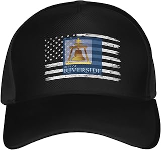 US and Seal of Riverside, California Baseball Cap for Men Women Hat Classic Cotton Adjustable Caps Low Profile Golf Dad Hats for All Seasons Black