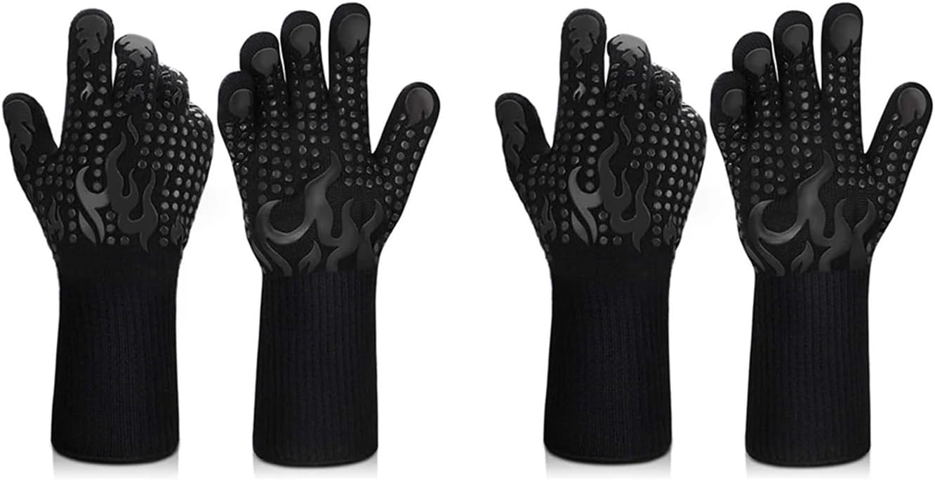 for Grilling Cooking Kitchen Resistant BBQ Glove(Pink)