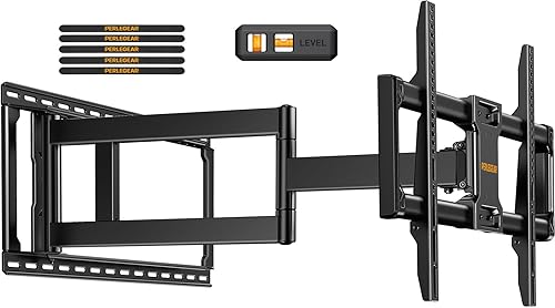 Miniatura 8 de Perlegear Soporte de pared para TV de movimiento completo de brazo largo para televisores de 42 a 97 pulgadas de hasta 150 libras, soporte de TV