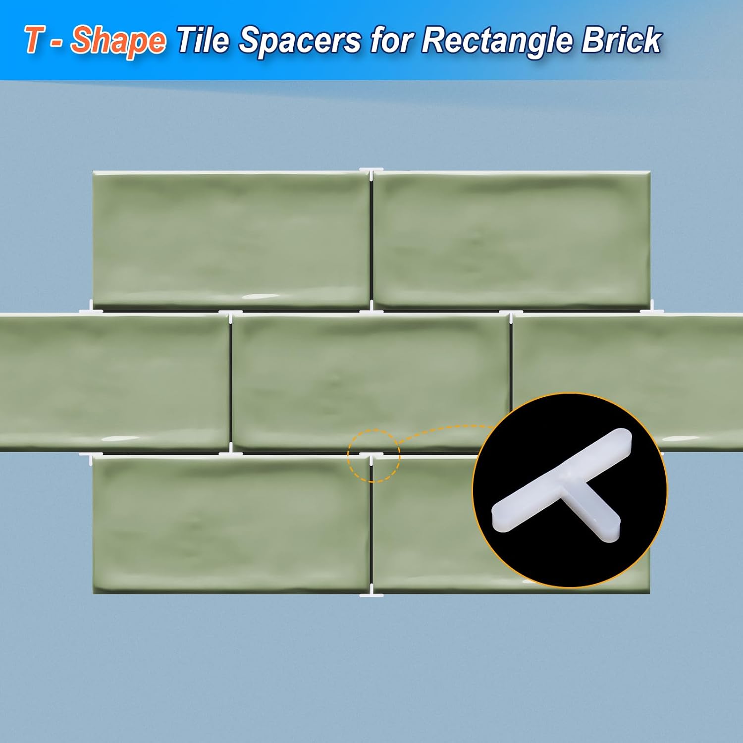 Cosmos 600 Pcs 1/8’’ 3mm Tile Spacers for Spacing Ceramic Wall Floor Tile Spacers Wall Plastic Spacers Tiling Tools for Ceramic Tile Installation (T - Shape)
