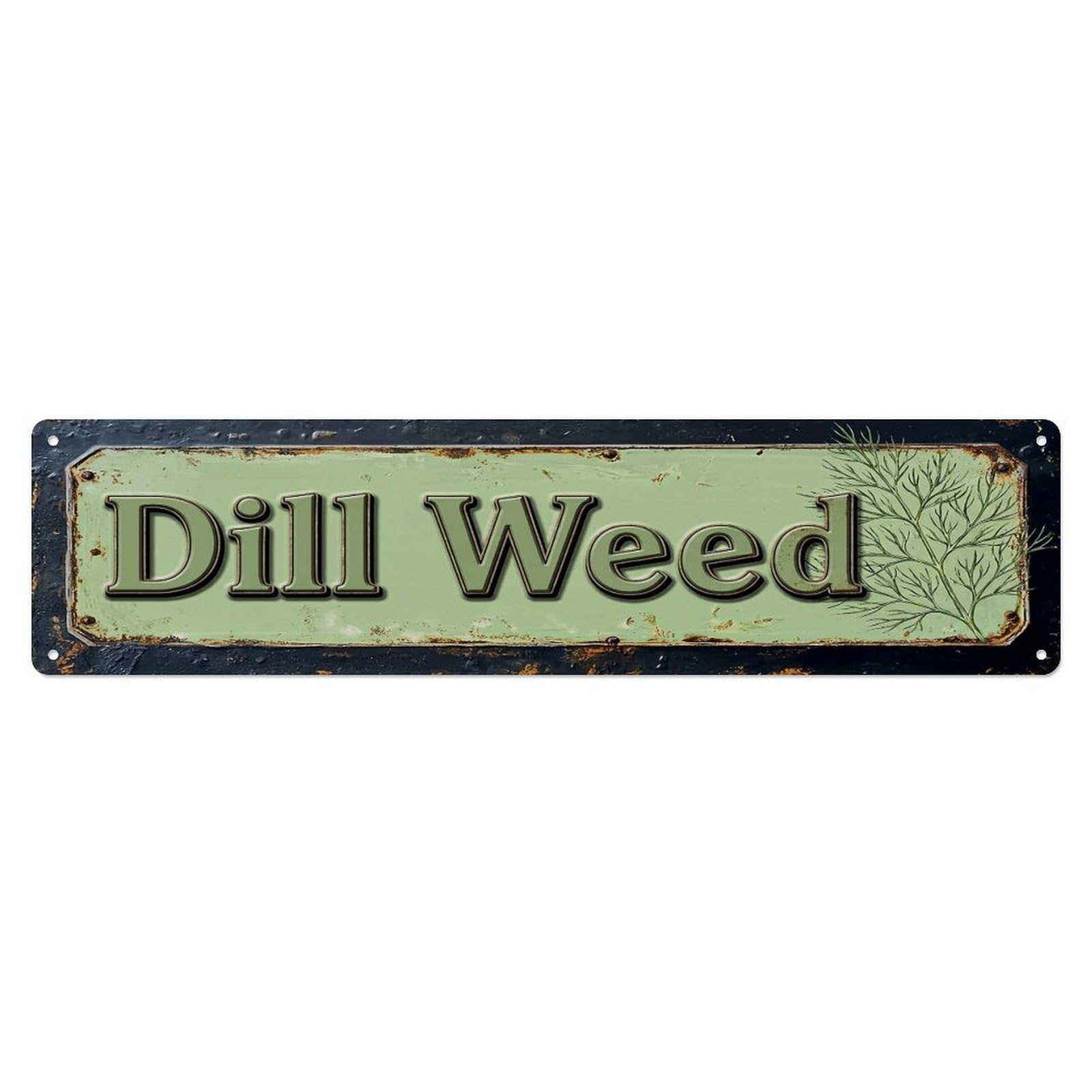 Vintage Dill Weed Feathery Farmhouse Metal Tin Sign