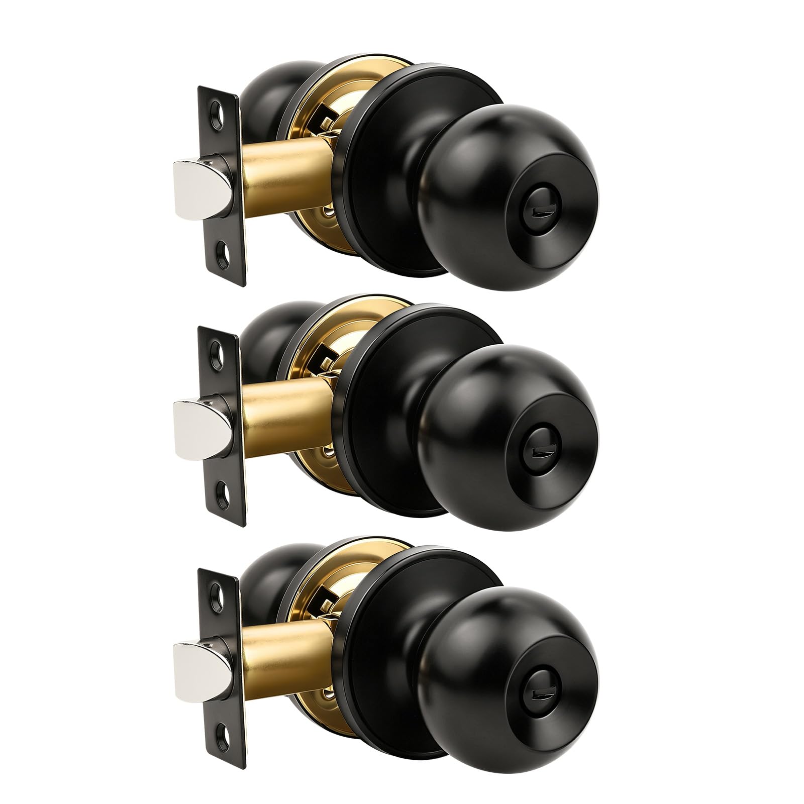 Privacy Door Knobs - 2 Pack Satin Nickel -9 Privacy Door Knobs - 2 Pack Satin Nickel -9