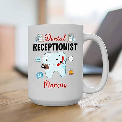 Vista 76 de Taza de café de recepcionista médica personalizada, taza de té blanca de recepcionista médica, taza de té blanca de 11 onzas, taza de café Taza