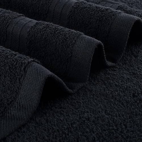 Miniatura 3 de Toallas de baño de algodón, toallas de baño grandes de 27 x 52 pulgadas, paquete de 4, color gris, toallas suaves y absorbentes, para baño,