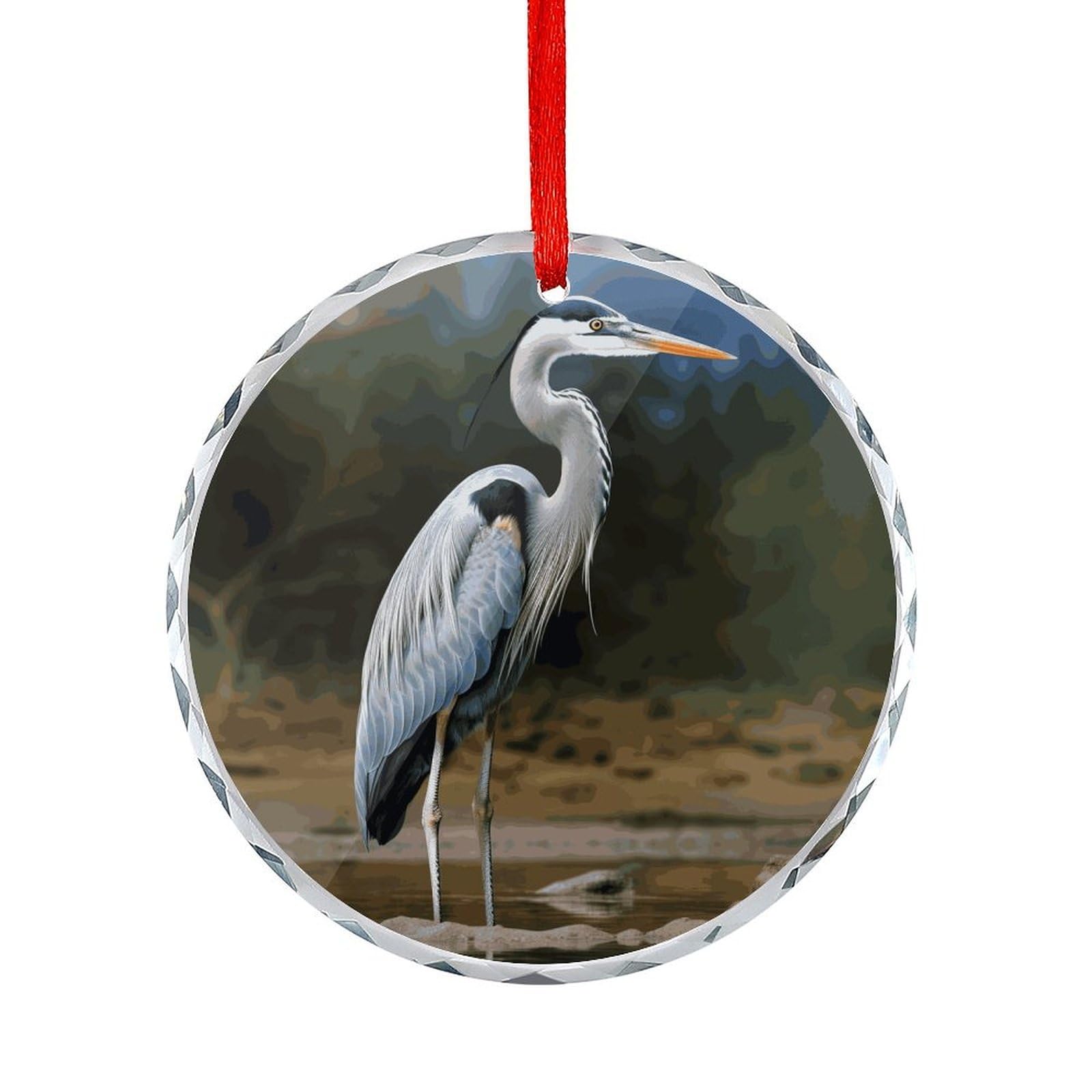 Btcowzrv Style Heron Round Ornament Hanging Pendant Decor