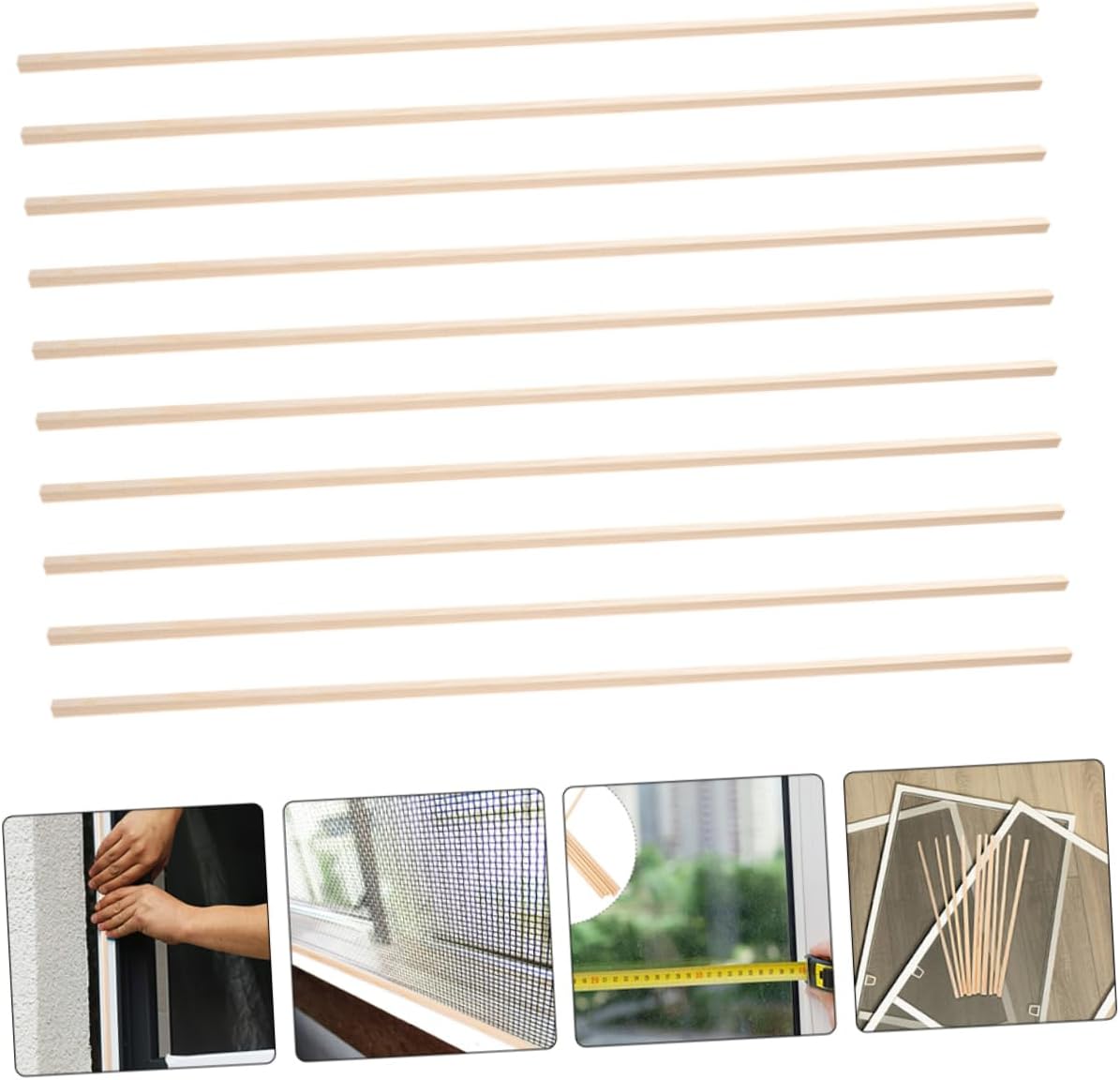 ABOOFAN 12pcs Wooden Molding Trim for Window Decorative Edging Trim for DIY and Photography