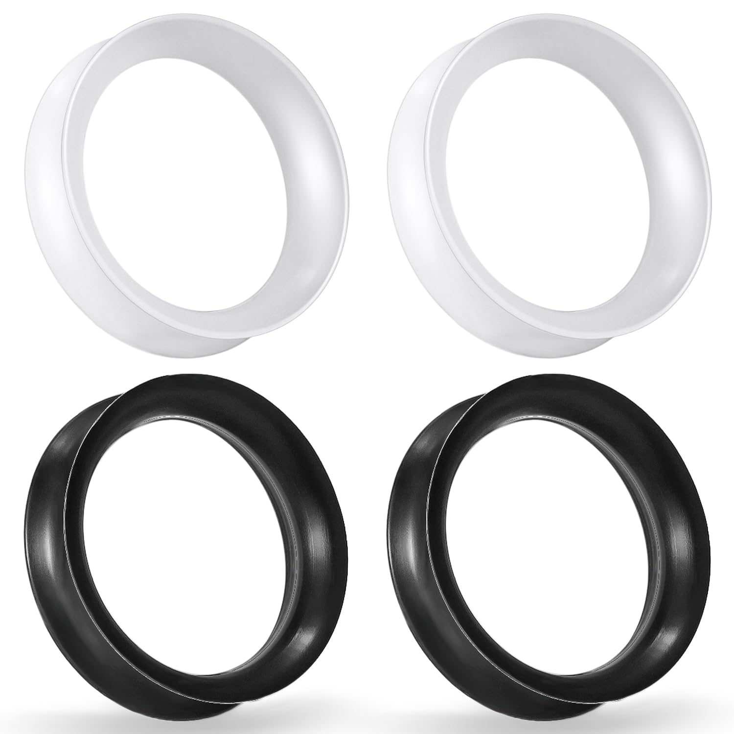 Cisyozi 10G-50mm Thin Silicone Gauges for Ear Flexible Double Flare Gauges Tunnels Expander Stretching Gauge Earlets Plugs Gauges Kit Earlets Retainer