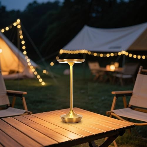Miniatura 4 de Lámpara de mesa LED inalámbrica recargable, batería portátil de 6000 mAh, lámparas de mesita de noche para exteriores, lámpara táctil de atenuación