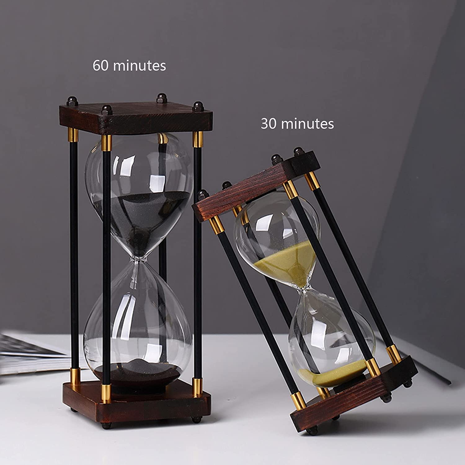 Temporizador de reloj de arena, decoración de reloj de arena, Temporizadores de reloj de arena de doble protección Seguridad infantil Reloj de arena Asistente de gestión del tiempo, regalo creativo (3