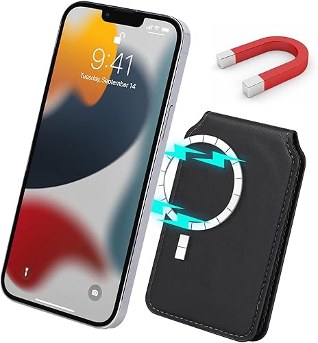Miniatura 3 de Cavor Cartera magnética y tarjetero para Apple MagSafe, cartera magnética para teléfono que se adhiere como tarjetero de crédito para Apple MagSafe,