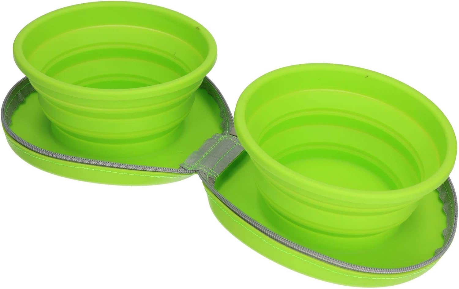 Collapsible Silicon Portable Dual Pet Dog Bowl & Travel Mat Travel Accessory