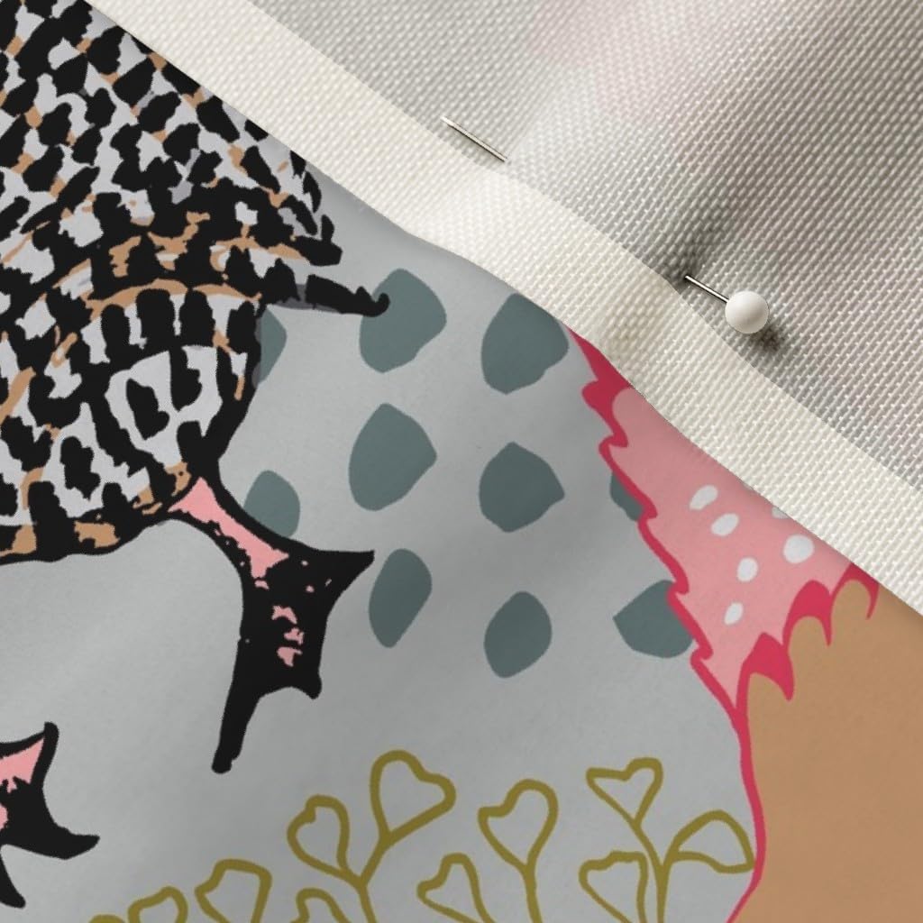 Spoonflower Fabric - Rooster Parade Barnyard Chickens Farm Birds Floral Print Roosters Fowl Printed on Upholstery Velvet Fabric Fat Quarter - Upholstery Home Decor Bottomweight Apparel