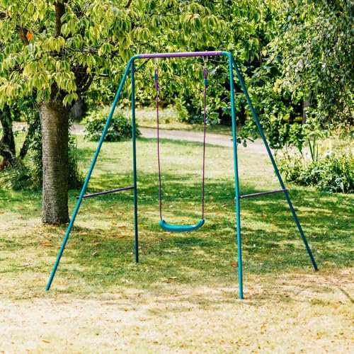 Plum 2 in 1 Toddler and Kids Garden Swing - Purple and Teal - Image 2