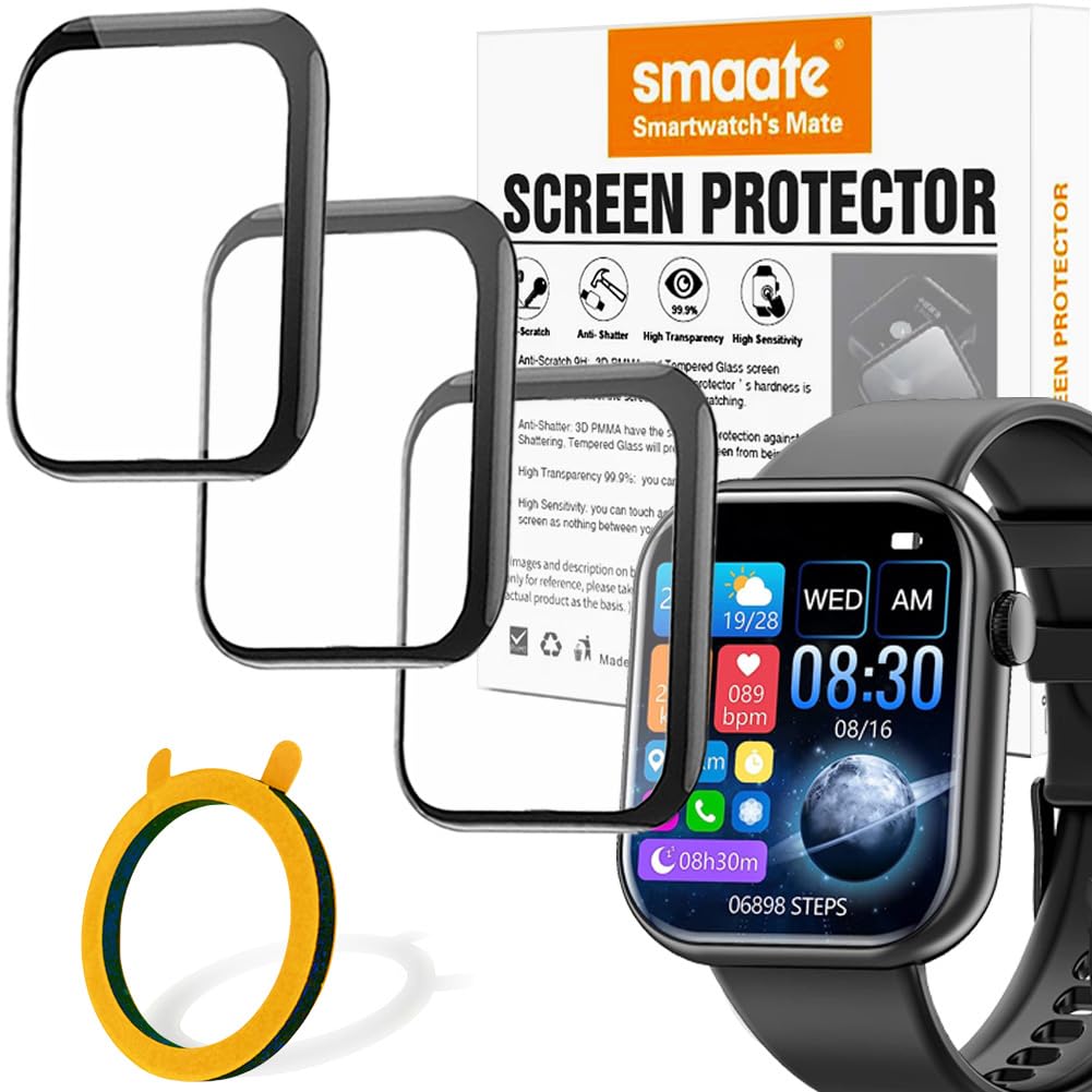 smaate 3D Screen Protector Compatible with Hwagol Jyoupro 1.85” Smart Watch (Answer/Make Calls)
