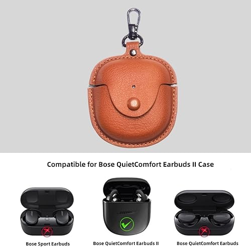 Miniatura 2 de Funda de piel para auriculares Bose QuietComfort II 2022 con kit de limpieza, cuerpo completo, a prueba de golpes, funda protectora de piel con