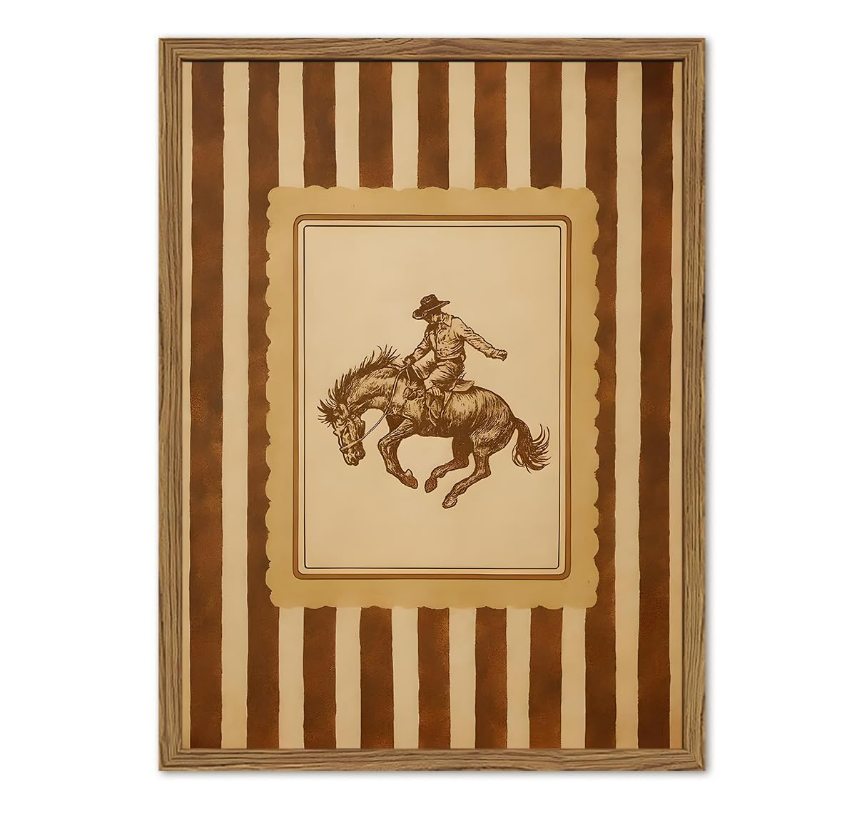 How Lucky Are We Wall Art Vintage Striped Letter Postcard Wall Decor Picture Trendy Preppy Inspirational Quote Poster Canvas Painting Print for Living Room Bedroom 12x16 inch Walnut Wood Framed — view 12