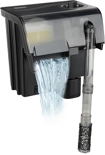 hygger Filtro de acuario para colgar en la parte posterior, filtro de tanque de peces silencioso de energía de 10 a 30 galones, filtro de placa de