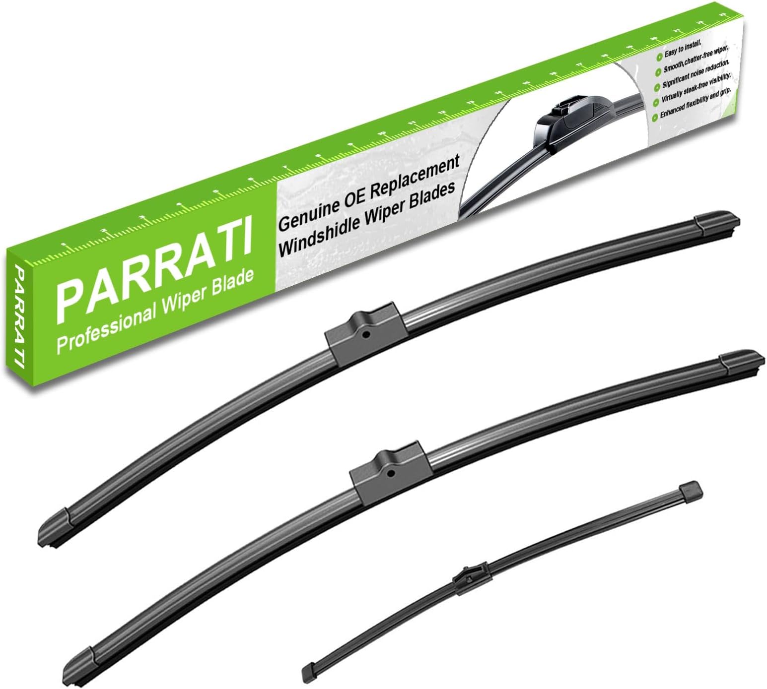 PARRATIWindshield Wipers for VW Touareg 2011-2017,26"+26" Front and 14" Rear,OEM Replacement Wiper Blades,Quiet & Streak-Free(Set of 3)