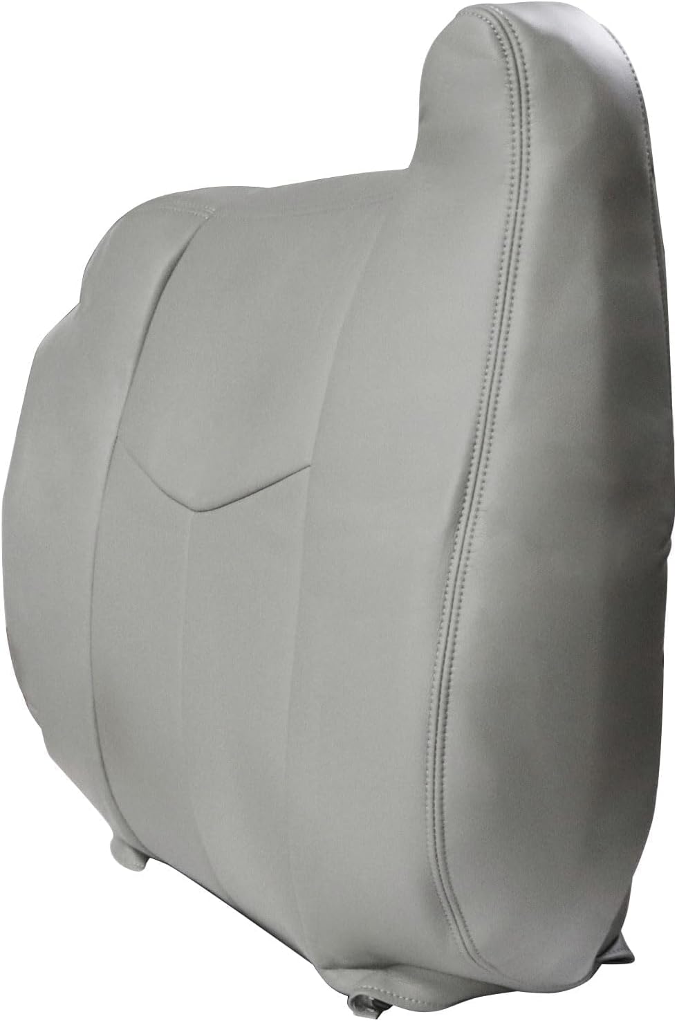 FZJDSD Pewter Gray Driver Side Top Lean Back Replacement Leather Seat Cover Compatible with Chevy Silverado Tahoe Suburban Avalanche GMC Yukon Sierra 2003 2004 2005 2006 2007