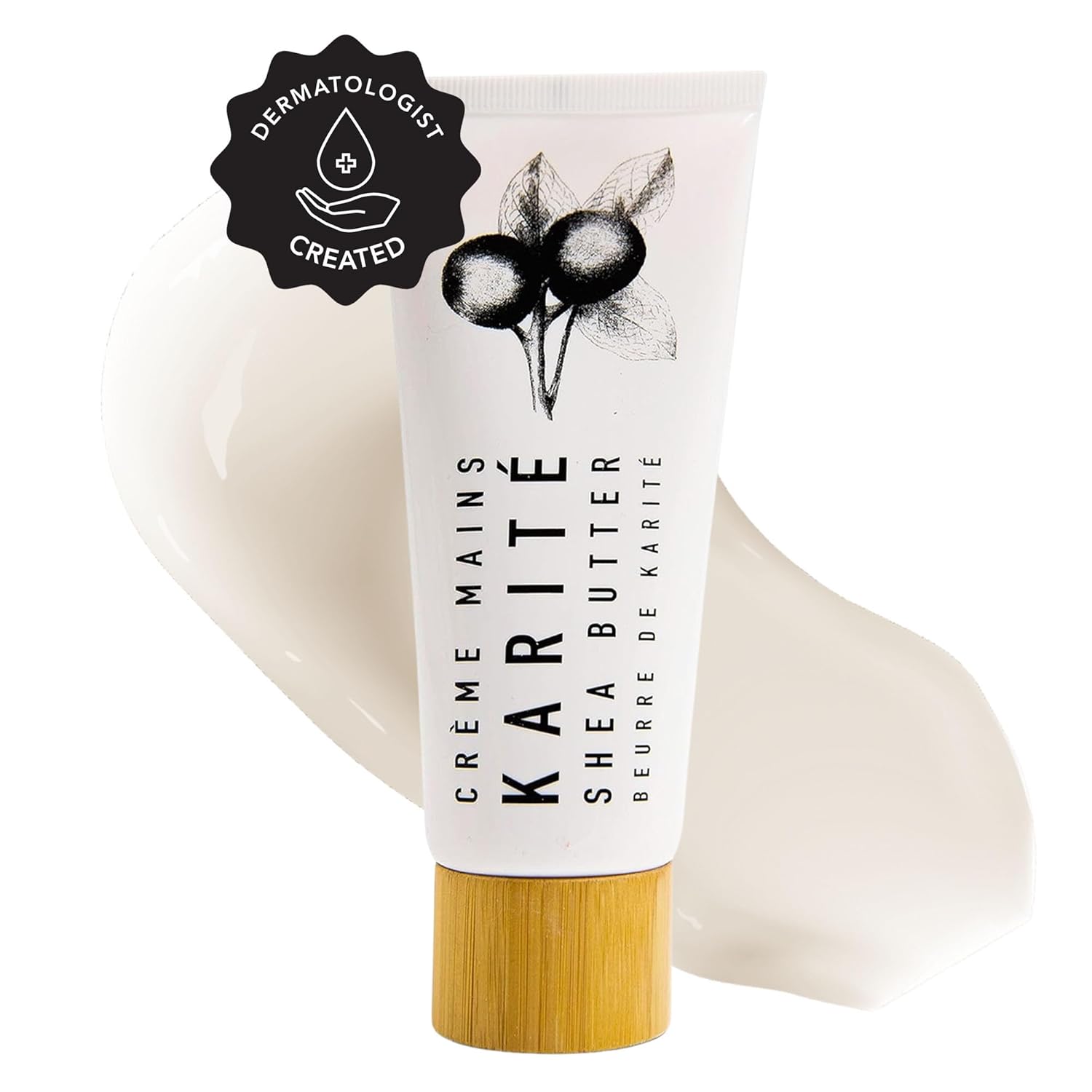 Karité Shea Butter Hand Cream - Raw Organic Shea Butter for Dry Cracked Hands - Intense Moisturizing Hand Lotion with Jojoba & Rosehip Oil - Hypoallergenic & Dermatologist Approved
