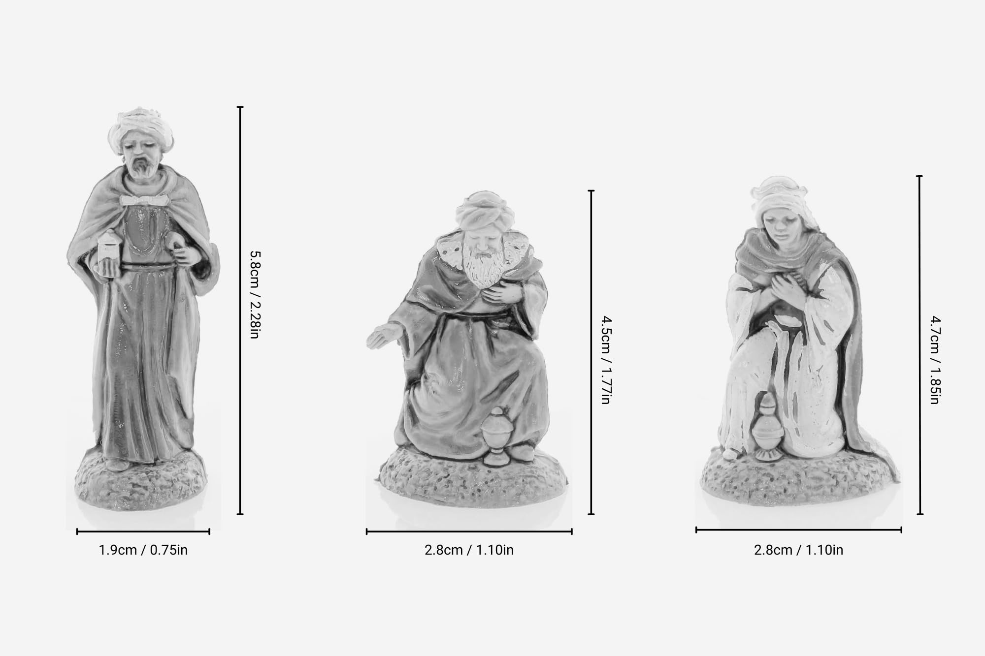 Moranduzzo Chameau, Cheval Et Âne – Adaptés à Une Crèche De 6 Cm Échelle 1:32 – Mini 6 – Statuettes Indestructibles, Finition à La Main, Sculpteur M. Landi, Fabriqué En Italie