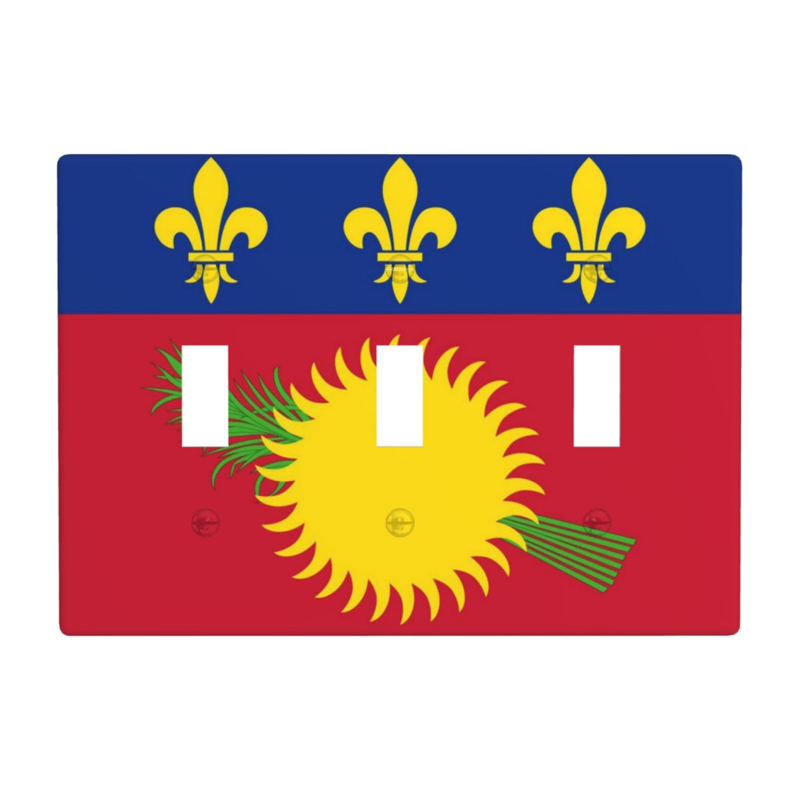 Flag of Guadeloupe 3 Gang Switch Plate Cover-Unbreakable Polycarbonate Wall Plate, Heat Resistant Toggle Switch Decor for Home