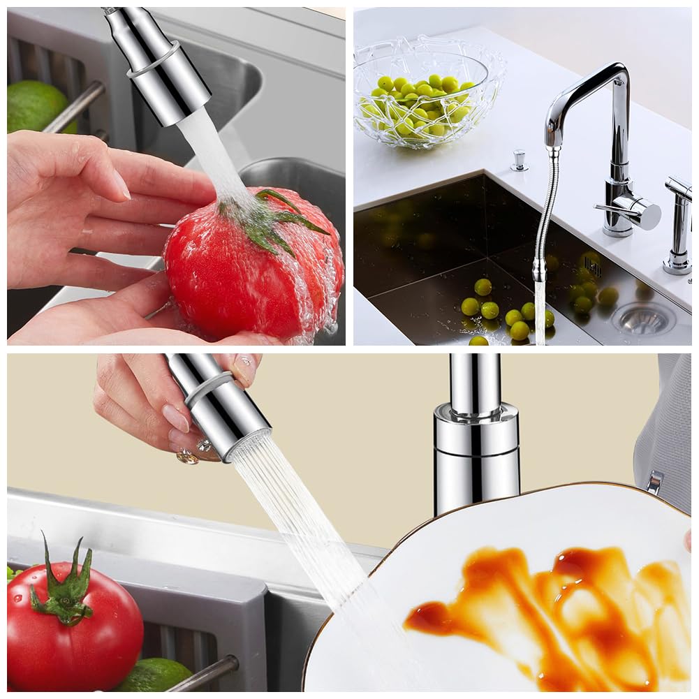 Grifo Cocina Fregadero IBREM GRIFERS® Ducha Extraíble, Caño Alto Acero