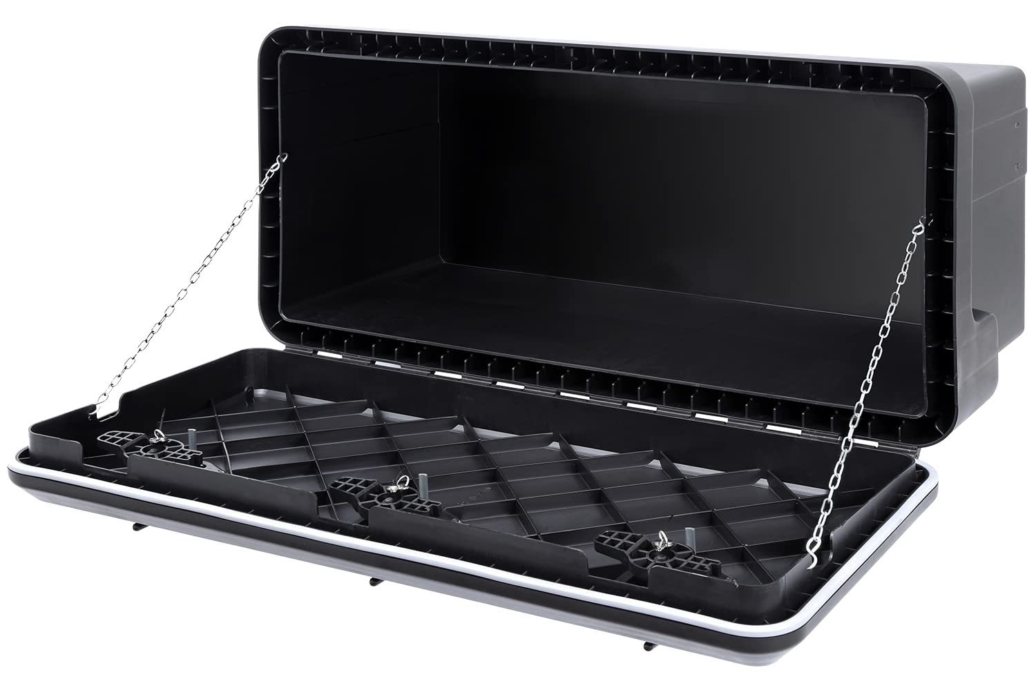 UNITRAILER Coffre à outils DAKEN 81008 WELVET 1030x500x455 mm Boîte de rangement 147l pour camion poids lourd et remorque Boîte plastique robuste et étanche avec serrure de sécurité professionnelle