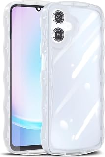 【2025年 先行发售】YXHH新上市 Galaxy A25 5G 壳 透明 波浪 时尚 TPU 韩国 可爱 智能手机壳 人气 简单 防滑 薄款 轻便 耐冲击 防指纹 保护镜头 带挂绳孔 硅胶 TPU 缓冲器 SC-53F SCG33 壳(透明)