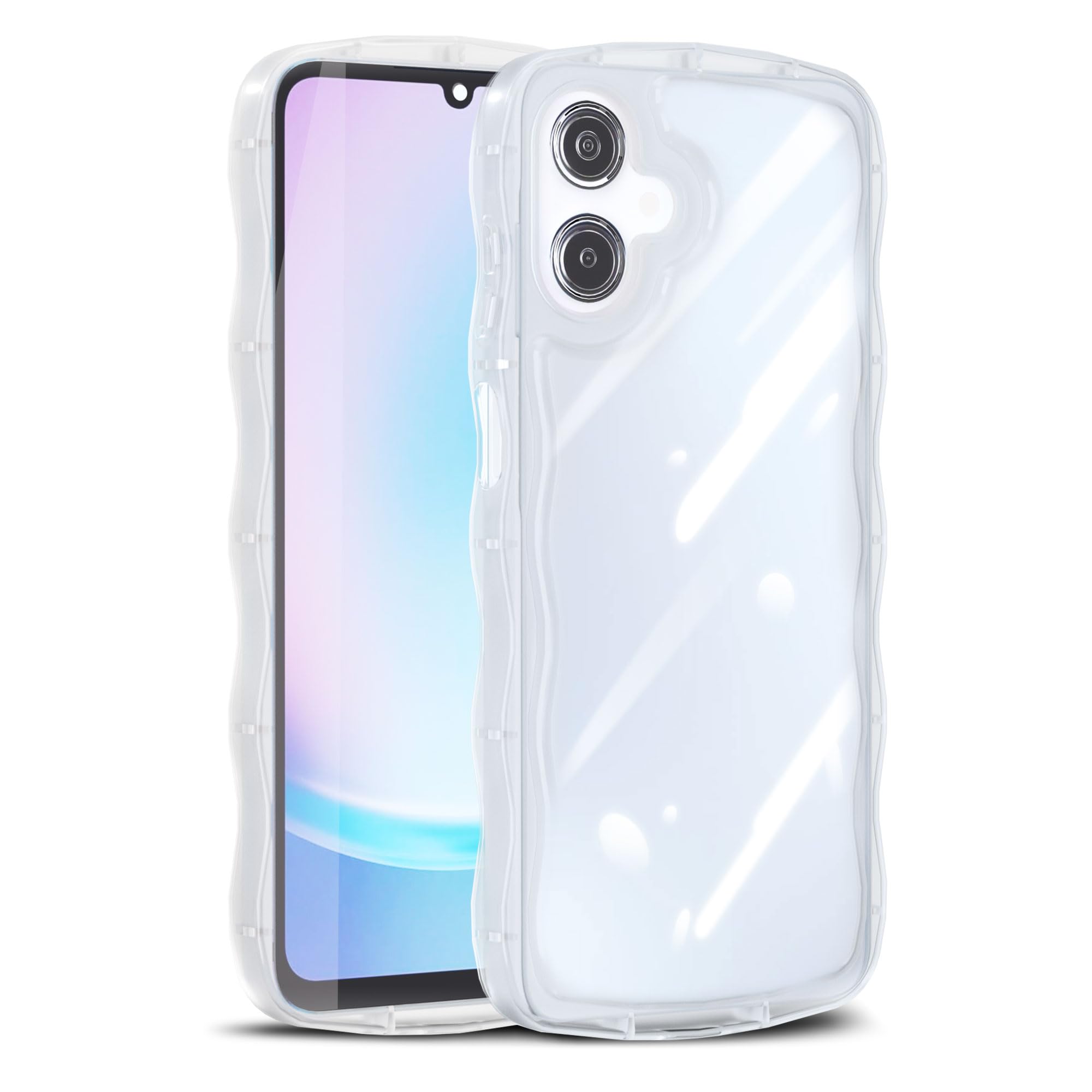 【2025年度 先行発売】YXHH新登場 A25 5G 用 ケース クリア ウェーブ おしゃれ TPU 韓国 かわいい 可愛い スマホケース 人気 シンプル 滑り止め 薄型 軽量 耐衝撃 指紋防止 レンズ保護 ストラップホール付き シリコン TPU バンパー SC-53F SCG33 ケース（クリア）複数カラー選択可