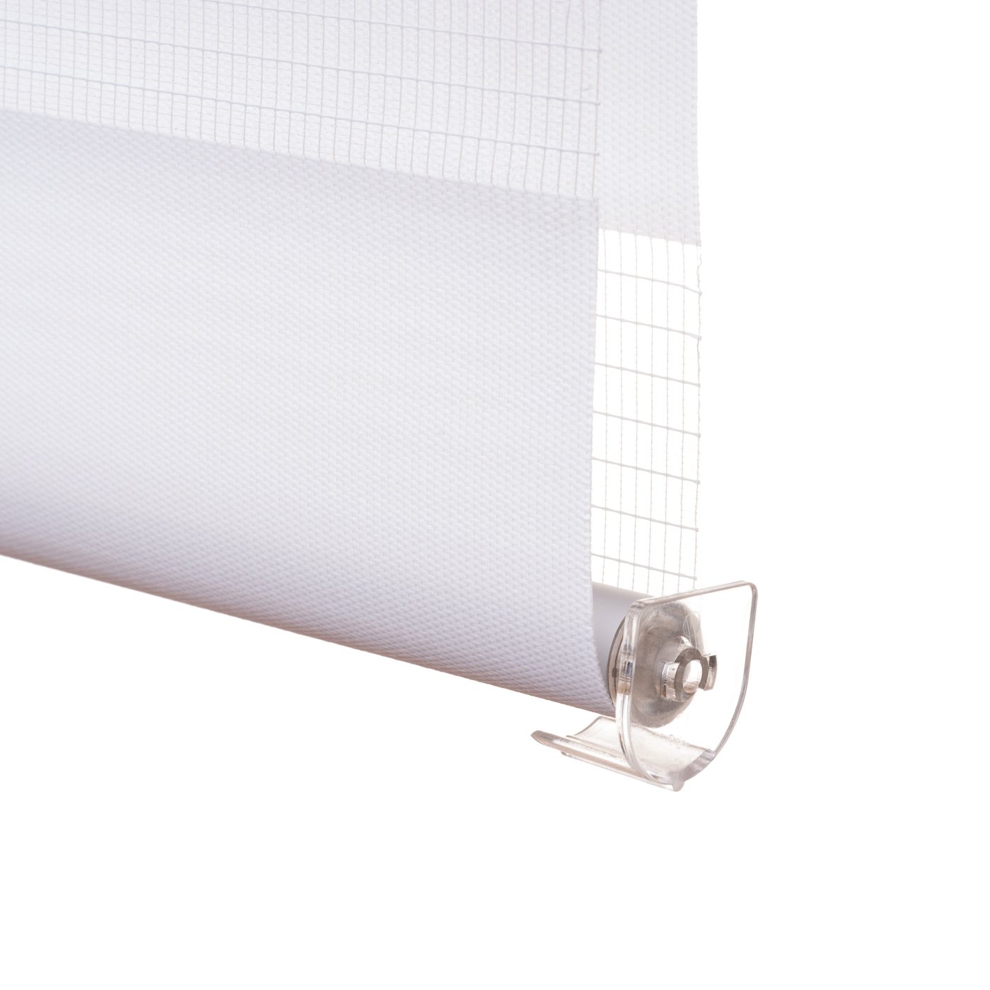 Ventanara roleta podwójna, zielona, z aluminiową obudową, roleta typu dzień i noc 160 x 220 cm biały