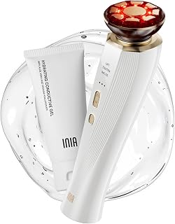 INIA FLARE Professionelles Mikrostrom Gesichtsmassagegerät mit Rotlicht | 3-in-1 für Gesicht & Hals ...