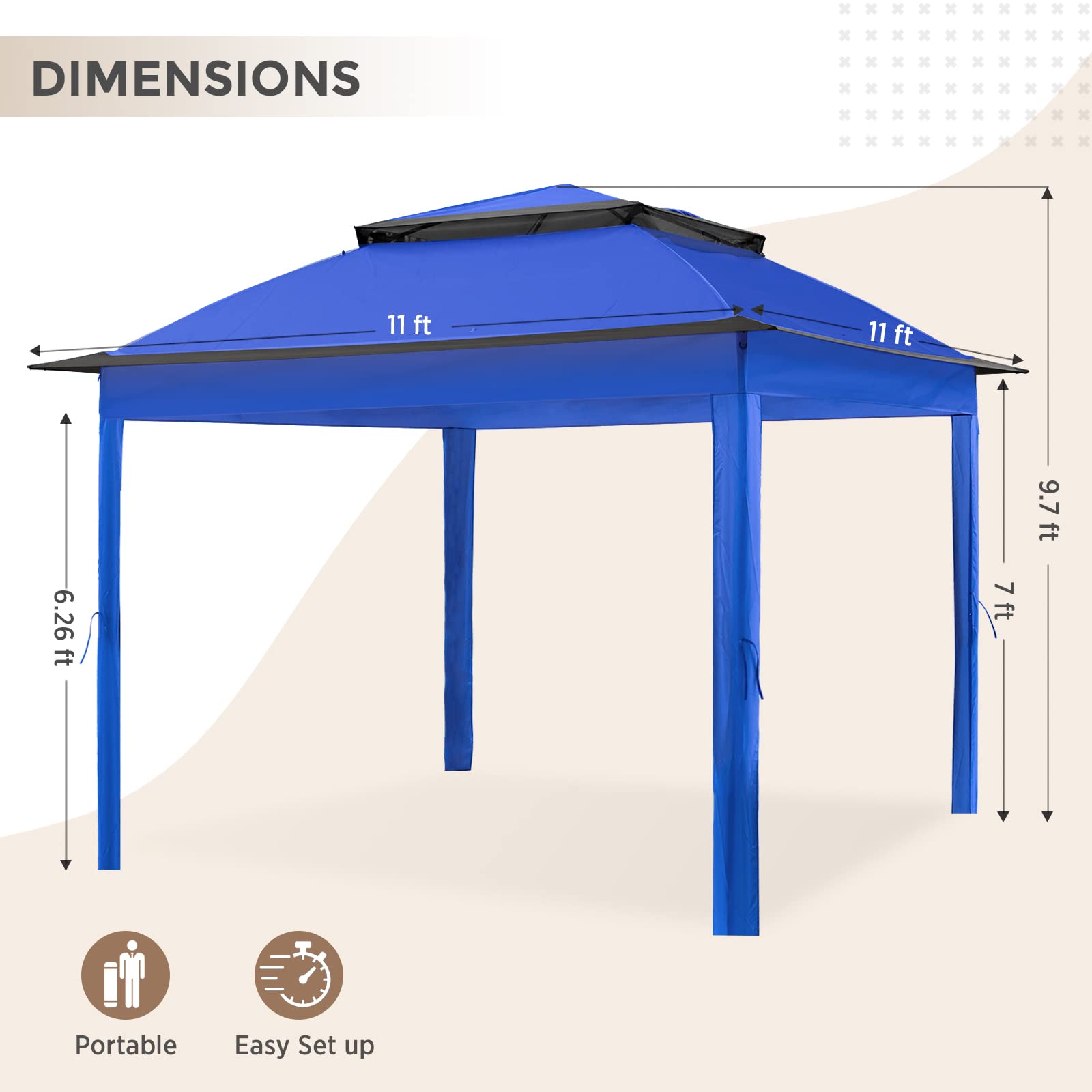 kaze to mori × TARP to TARP Amazon.com : COOS BAY 11x11 Replacement Gazebo Top with Air