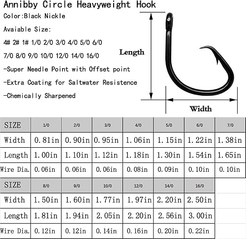 Miniatura 6 de Gancho de cebo vivo resistente para agua salada, tamaño 10-240 gancho de caza grande, ganchos de pesca de tiburón, revestimiento de níquel negro