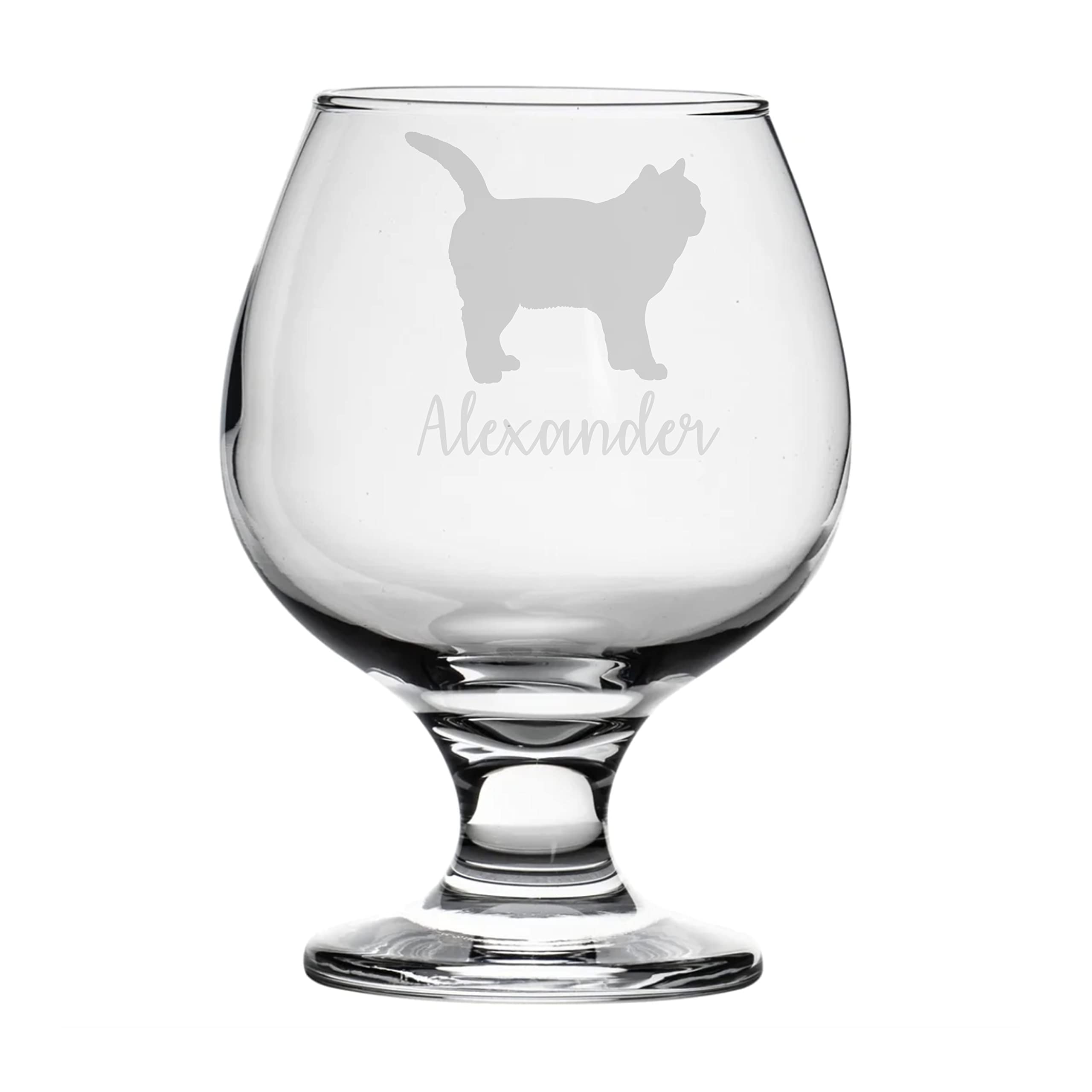 Personalised British Shorthair Cat Engraved Brandy Snifter Glass, Animal Gift for Women, Gift for Men (British Shorthair Cat)