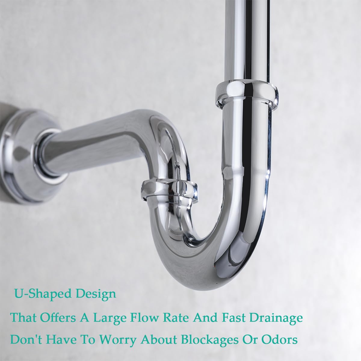 Sifón de latón cromado en forma de U para botella, 1 1/4 para lavabo de baño, altura ajustable, SE83555C-L