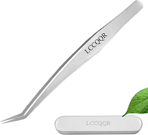 LCCQQR Pinzas de pestañas Mega Volume para extensiones de pestañas, pinzas de precisión de acero inoxidable, 1 unidad.