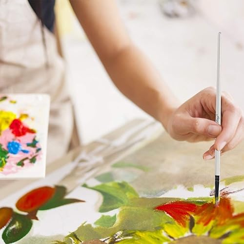 Miniatura 8 de NUOBESTY Juego de pinceles de pintura para artista, kit de pinceles de pintura angular para óleo acrílico, acuarela, lienzo, gouache, pintura de