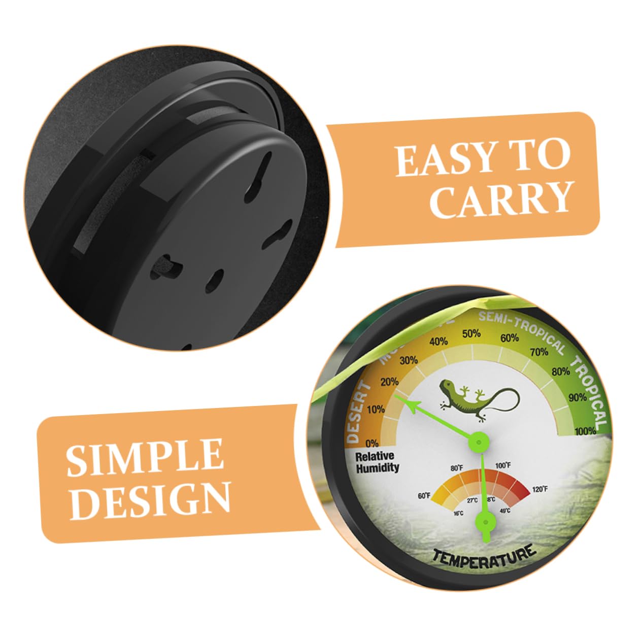 Mikikit Digital Reptile Thermometer Hygrometer Waterproof Easy Install Accurate Temp Humidity for Tank