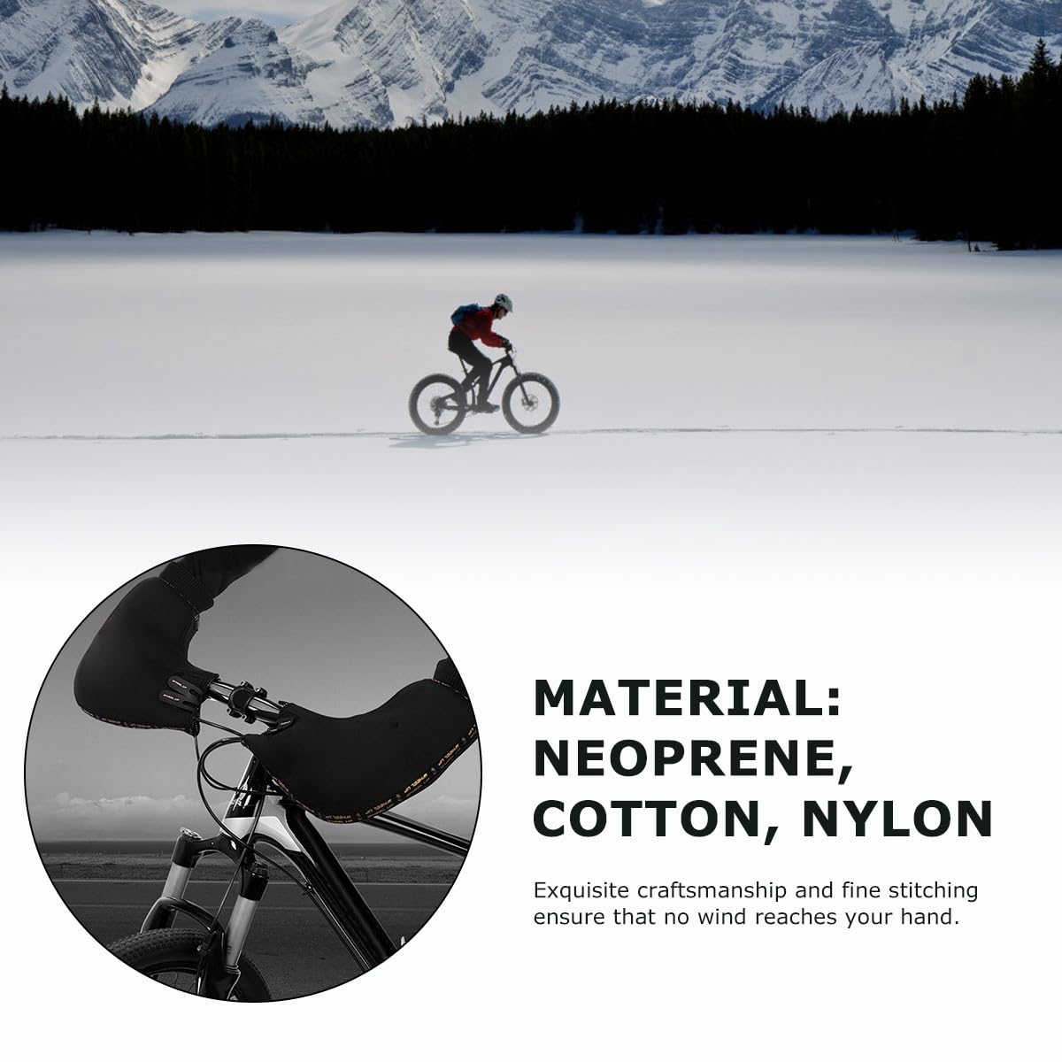 Veemoon Warme Lenkerhandschuhe 1 Paar Winddichte aus Neopren und Baumwolle Dicke Winter Fahrradlenkerhandschuhe für Kalte Wintertage Unisex für Bike und Motorrad