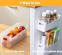 Vista 5 de 2 piezas organizador de puerta de armario de cocina, montaje adhesivo en el interior de la puerta del gabinete, estante de almacenamiento debajo