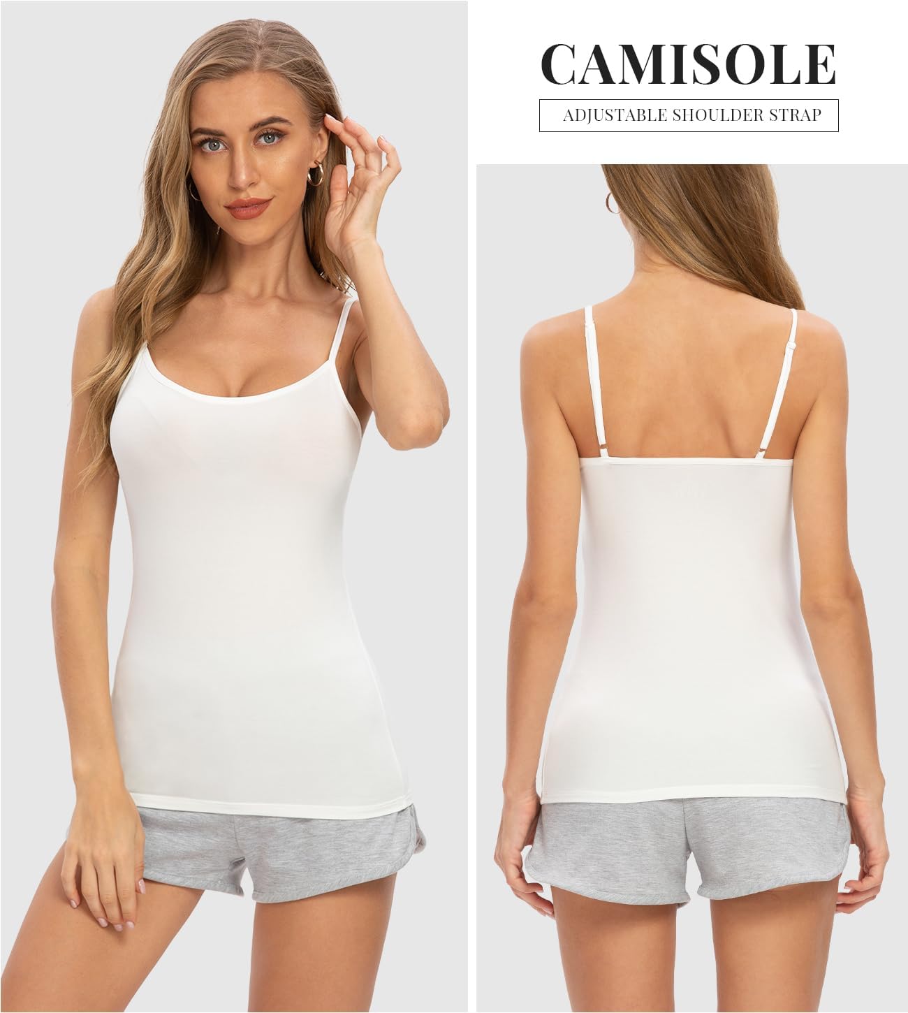 Rosyline 4 Piece Women Camisole Basic Undershirt Adjustable Spaghetti Strap Tank Top - Image 2