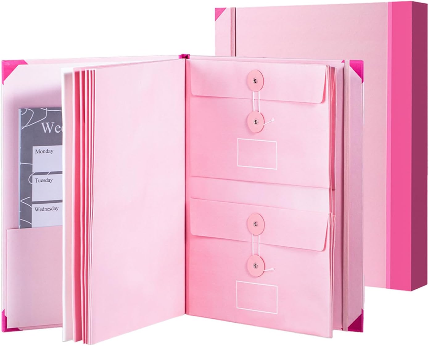 The Life Book Document Organizer - Binder for Important Documents with Labels, in Case i Die Binder, Accordion Expanding File Folder for Important Papers/Passports/Birth Certificates (Pink)